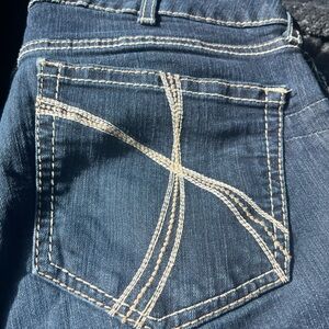 Ariat Dark Blue Bootcut Jeans with Cream Contrast Stitching